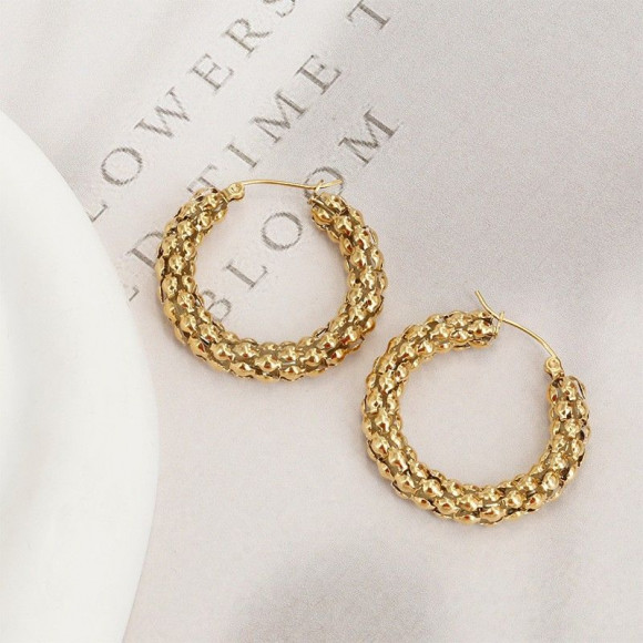 Серьги-кольца плетеной фактуры 1J11107CJJ