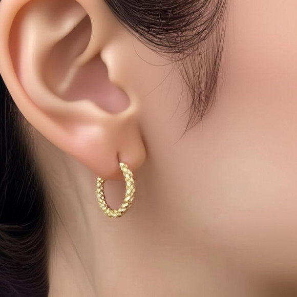 Серьги кольца из стали с напылением золотом J11107CJJ