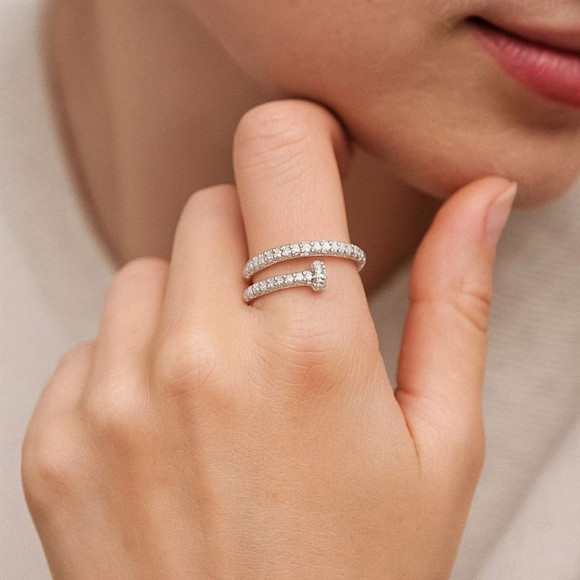 Кольцо медь напыление платиной гвоздь 1J12066CJJ