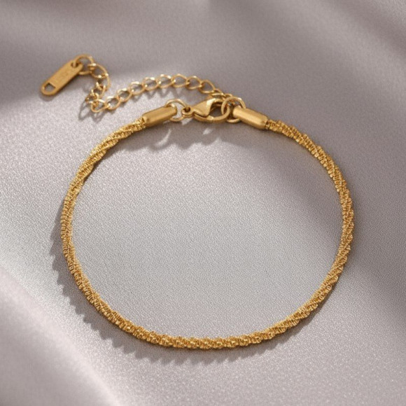 Браслет плоского плетения с фактурной поверхностью 1J12151CJJ