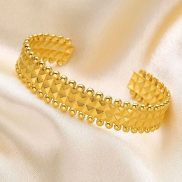 Браслет жесткий объемный с имитацией цепного плетения 1J12207CJJ