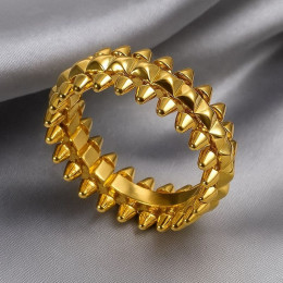 Золотистое стальное кольцо с острыми шипами 1J12068CJJ Золотистое стальное кольцо с острыми шипами 1J12068CJJ