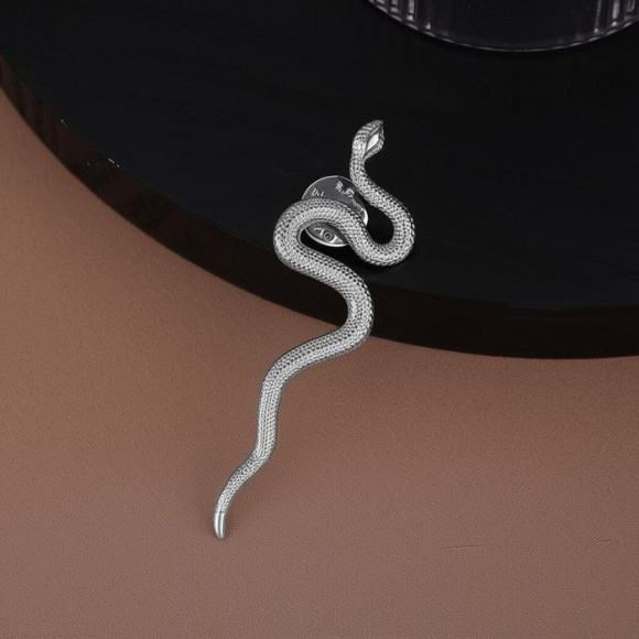 Стальная брошь змейка J10072CJJ