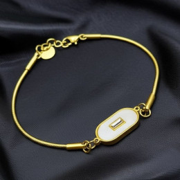 Браслет жесткий с овальной вставкой из перламутра J11185CJJ