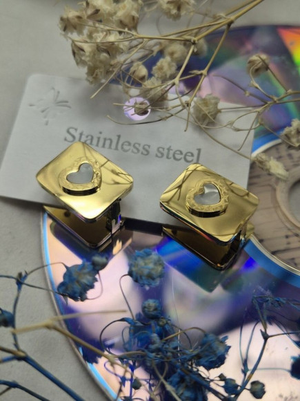 Серьги медицинская сталь с напылением золотом J10618CJJ Серьги медицинская сталь с напылением золотом J10618CJJ