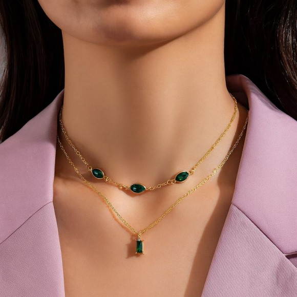 Колье ювелирный сплав напыление золотом 1J12440CJJ Колье ювелирный сплав напыление золотом 1J12440CJJ