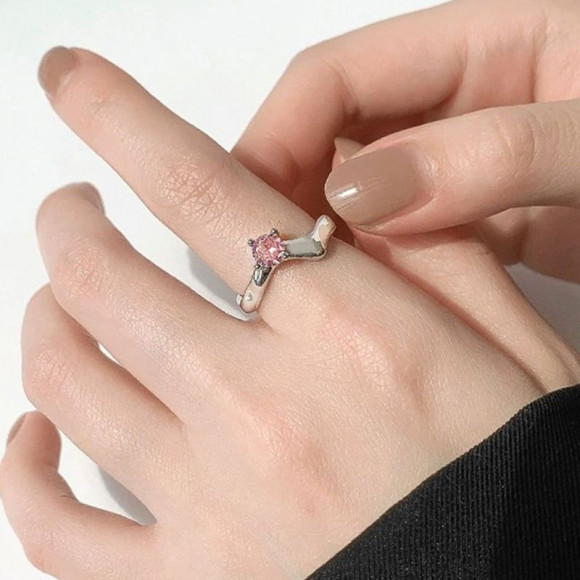 Кольцо открытое медь с напылением платины кристалл 1J11921CJJ