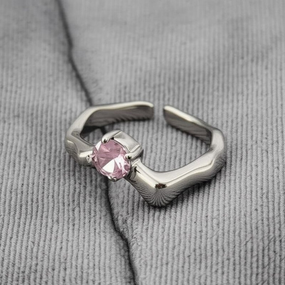 Кольцо открытое медь с напылением платины кристалл 1J11921CJJ