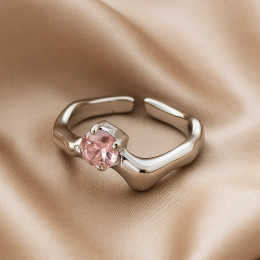 Кольцо открытое медь с напылением платины кристалл 1J11921CJJ