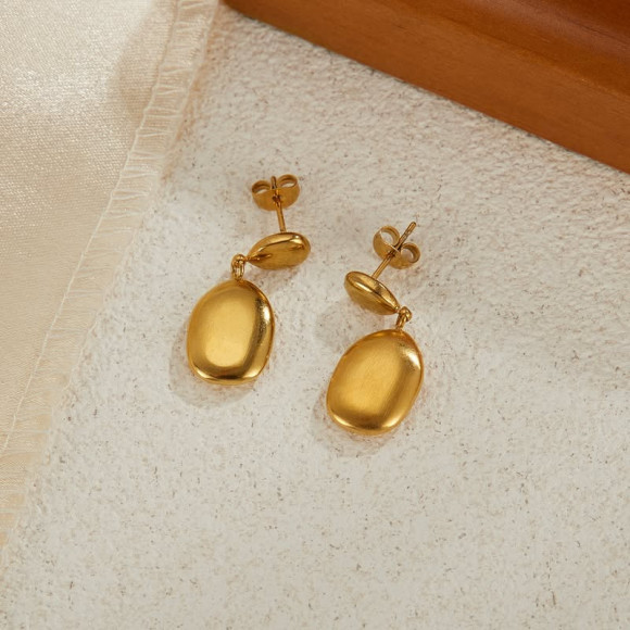 Серьги титановая сталь напыление золотом 1J11678CJJ Серьги титановая сталь напыление золотом 1J11678CJJ