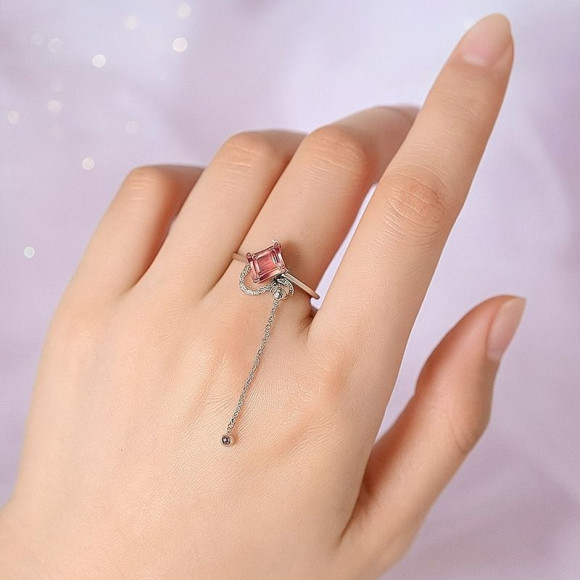 Кольцо открытое медь с напылением платины кристалл 1J11922CJJ