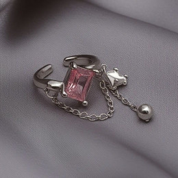 Кольцо разомкнутое с декоративным кристаллом 1J11922CJJ Кольцо разомкнутое с декоративным кристаллом 1J11922CJJ