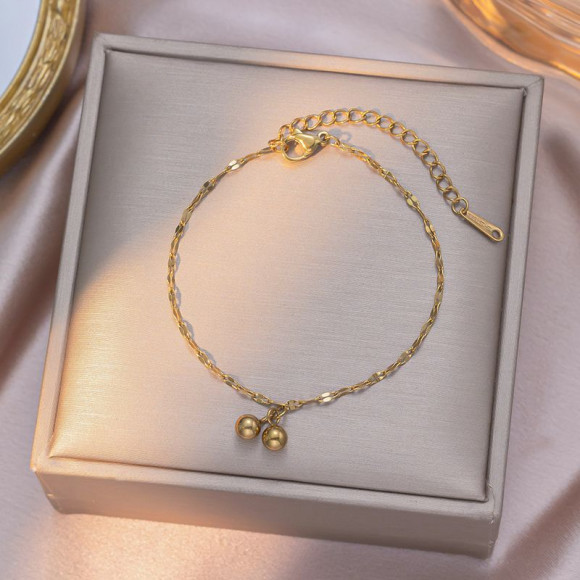 Браслет цепочка с подвесками в форме спелых вишен 1J12131CJJ Браслет цепочка с подвесками в форме спелых вишен 1J12131CJJ