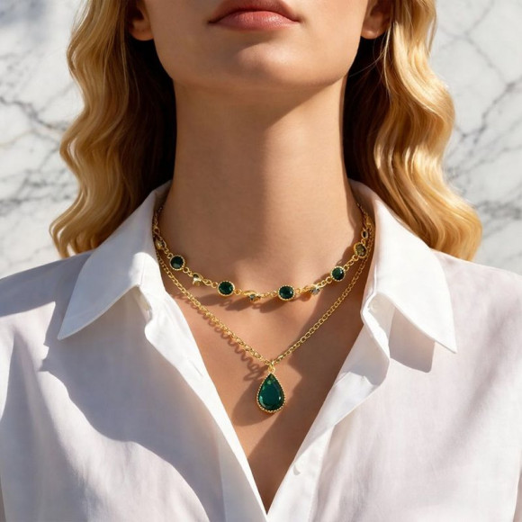 Колье ювелирный сплав 1J12442CJJ Колье ювелирный сплав 1J12442CJJ