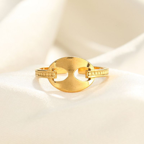 Кольцо титановая сталь напыление золотом 1J12374CJJ Кольцо титановая сталь напыление золотом 1J12374CJJ