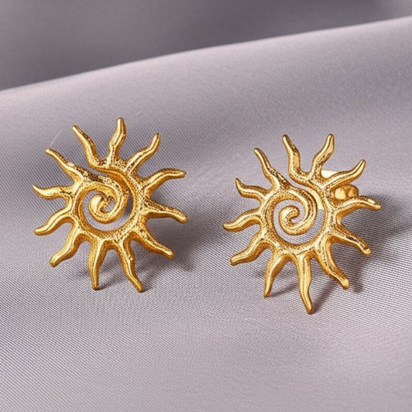 Серьги-пусеты Спиральное солнце 1J11680CJJ Серьги-пусеты Спиральное солнце 1J11680CJJ