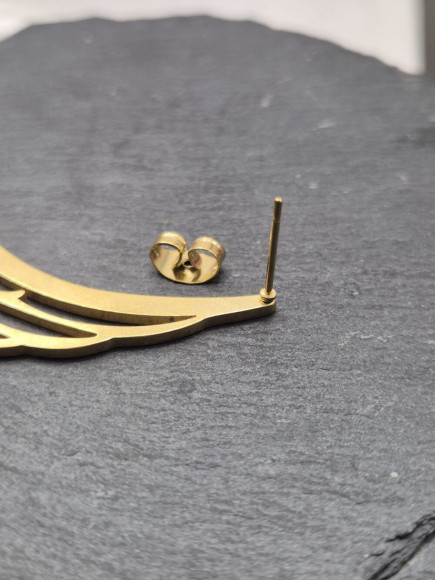 Брошь медицинская сталь с напылением золотом J11091CJJ