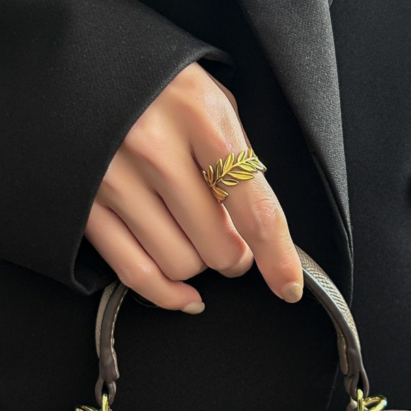 Кольцо титановая сталь напыление золотом 1J12375CJJ Кольцо титановая сталь напыление золотом 1J12375CJJ