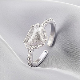 Кольцо разомкнутое с двумя элементами сердца 1J11924CJJ Кольцо разомкнутое с двумя элементами сердца 1J11924CJJ