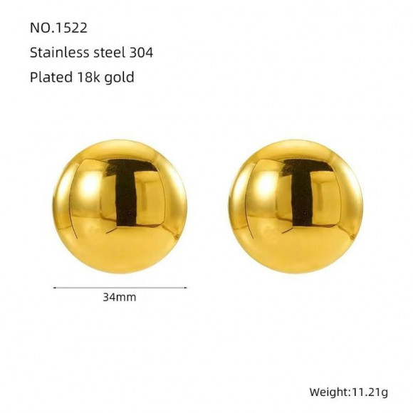 Серьги медицинская сталь с напылением золотом J10624CJJ
