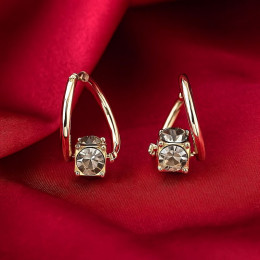 Серьги-гвоздики с кристаллом в геометрической оправе J10437CJJ