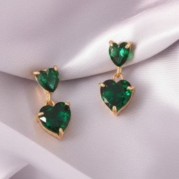 Стальные серьги-гвоздики вставка фианит сердца J11273CJJ Стальные серьги-гвоздики вставка фианит сердца J11273CJJ