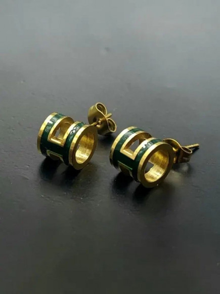 Серьги-гвоздики стальные с напылением золотом буква H J10219CJJ Серьги-гвоздики стальные с напылением золотом буква H J10219CJJ