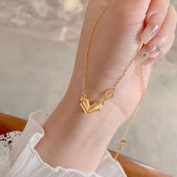 Цепочка медная с напылением золотом сердце 1J11809CJJ Цепочка медная с напылением золотом сердце 1J11809CJJ