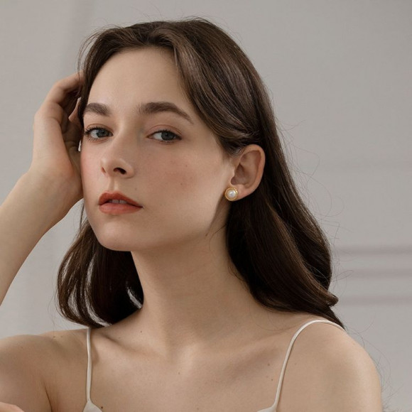 Серьги медь с напылением платиной J10694CJJ