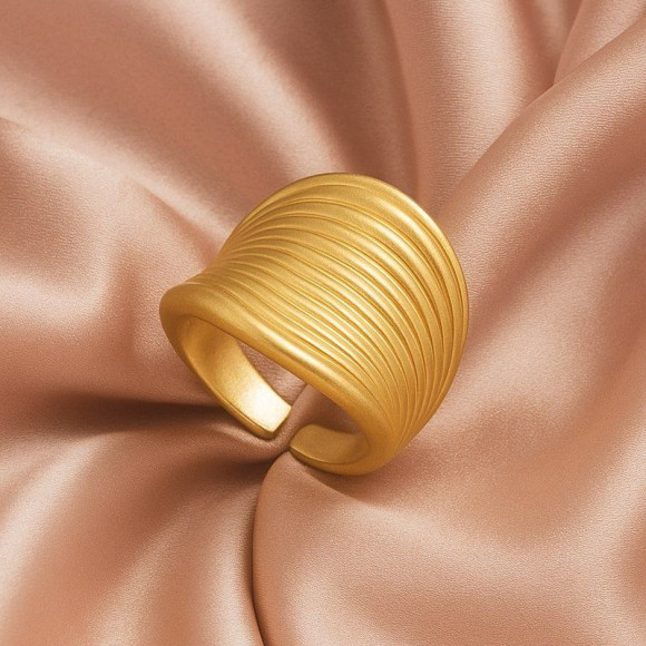 Массивное разомкнутое кольцо с фактурой «песок» 1J11887CJJ Массивное разомкнутое кольцо с фактурой «песок» 1J11887CJJ