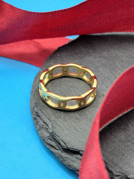 Кольцо медицинская сталь с напылением золотом J11368CJJ Кольцо медицинская сталь с напылением золотом J11368CJJ