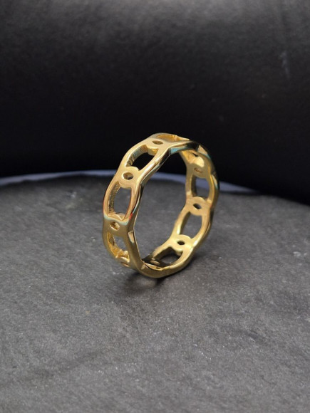 Кольцо медицинская сталь с напылением золотом J11368CJJ Кольцо медицинская сталь с напылением золотом J11368CJJ