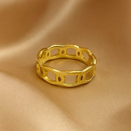 Кольцо медицинская сталь с напылением золотом J11368CJJ Кольцо медицинская сталь с напылением золотом J11368CJJ