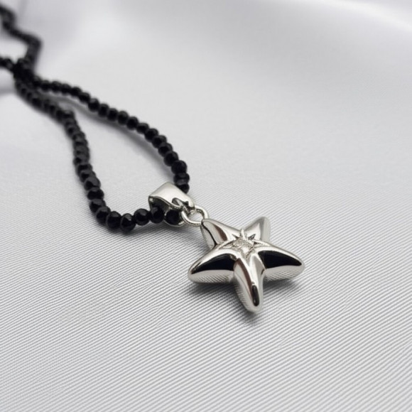 Тонкие бусы из бисера с подвеской в форме морской звезды J10724CJJ