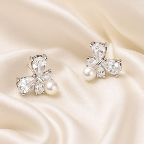 Серьги медь с напылением платиной J10697CJJ Серьги медь с напылением платиной J10697CJJ