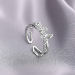 Кольцо открытое медь с напылением платины бабочки 1J11928CJJ