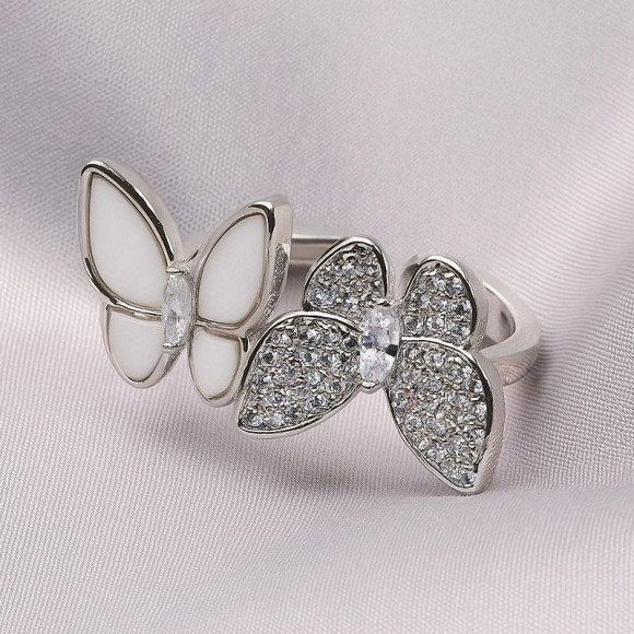 Кольцо медь напыление платиной бабочки 1J12076CJJ