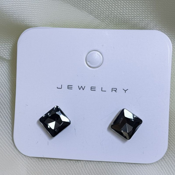 Стильные серьги-пусеты графитовые кристаллы 1J11832CJJ