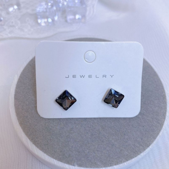 Стильные серьги-пусеты графитовые кристаллы 1J11832CJJ