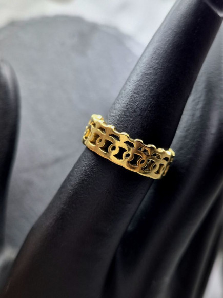 Кольцо медицинская сталь с напылением золотом J11370CJJ