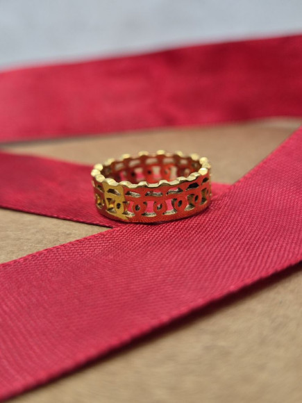 Кольцо медицинская сталь с напылением золотом J11370CJJ