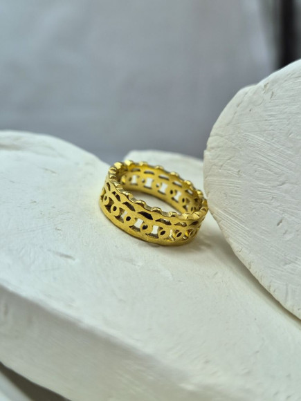 Кольцо медицинская сталь с напылением золотом J11370CJJ