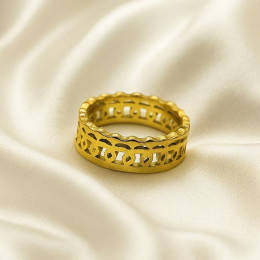 Кольцо медицинская сталь с напылением золотом J11370CJJ Кольцо медицинская сталь с напылением золотом J11370CJJ