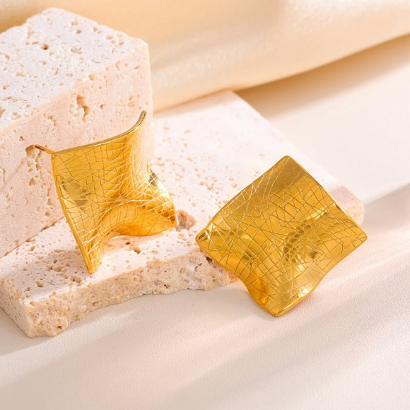 Серьги медицинская сталь напыление золотом 1J11688CJJ