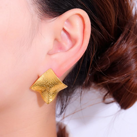 Серьги медицинская сталь напыление золотом 1J11688CJJ