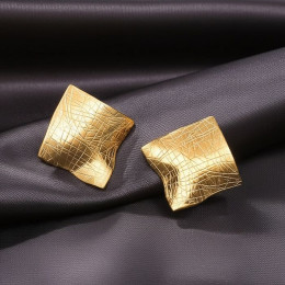 Золотистые серьги-пусеты Квадрат 1J11688CJJ Золотистые серьги-пусеты Квадрат 1J11688CJJ