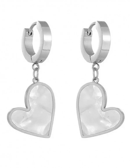 Стальные серьги с напылением золотом с черным кулоном в виде сердца J10001CJJ Стальные серьги с напылением золотом с черным кулоном в виде сердца J10001CJJ