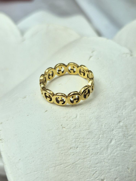 Кольцо медицинская сталь с напылением золотом J11371CJJ