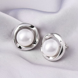 Серьги медь с напылением платиной J10701CJJ