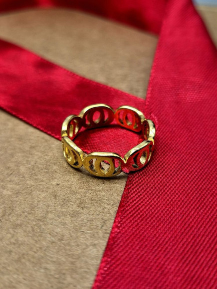 Кольцо медицинская сталь с напылением золотом J11372CJJ Кольцо медицинская сталь с напылением золотом J11372CJJ